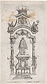 Royal Portugese Funeral Monument (possibly part of a funeral book), Michel Bouteux  French, Etching