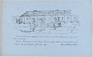Scene at Poona Military School, Anonymous, British, 19th century  British, Lithograph on blue paper