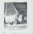 S'assurant qu'il n'y a pas de féniant sous son lit, from Actualités, published in Le Charivari, December 21, 1866, Honoré Daumier  French, Lithograph; second state of two (Delteil)