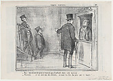 Tiens...vous m'aviez dit..., from Croquis Parisiens, published in Le Charivari, January 21, 1857, Honoré Daumier French, Lithograph; second state of two (Delteil)