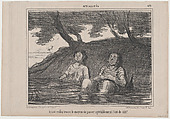 Ayant enfin trouvé..., from Actualités, published in Le Charivari, August 14, 1857, Honoré Daumier  French, Lithograph on newsprint; second state of two (Delteil)