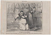 Le mea culpa du boucher, from Actualités, published in Le Charivari, March 19, 1858, Honoré Daumier  French, Lithograph on newsprint; second state of two (Delteil)