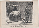 La crinoline en temps de neige, from Croquis d'Hiver, published in Le Charivari, November 13, 1858, Honoré Daumier French, Lithograph on newsprint; second state of two (Delteil)