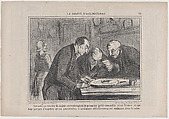 Savants au comble de la joie en contemplant le premier petit crocodile né e France..., from La Société d'Acclimatations, published in Le Charivari, October 23, 1858, Honoré Daumier  French, Lithograph on newsprint; second state of two (Delteil)