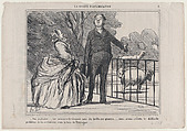 Oui madame..., ces animaux-là viennent tous du jardin des plantes..., from La Société d'Acclimatation, published in "Le Charivari", Honoré Daumier French, Lithograph on newsprint; second state of two (Delteil)