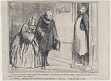 Monsieur le concierge, allant en soirée avec mon épouse..., from Les Portiers de Paris, published in Le Charivari, November 30, 1858, Honoré Daumier French, Lithograph on newsprint; second state of two (Delteil)