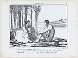 Eh! bien, tu ne te rhabilles donc pas?..., from Croquis d'Été, published in Le Charivari, June 26, 1858, Honoré Daumier  French, Lithograph; second state of two (Delteil)