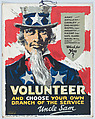 Volunteer and choose your own branch of the service, Arthur Norman Edrop American, Commercial color lithograph