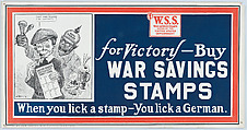 When you lick a stamp – you lick a German, New Jersey War Savings Committee American, Commercial color lithograph