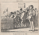 Vue prise à l'entrée des bains Deligny, from Croquis d'Été, published in Le Charivari, August 10, 1859, Honoré Daumier  French, Lithograph on newsprint; second state of two (Hazard & Delteil)