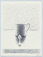 Study for Interior w/cup, spoon, & window, Robert Kipniss  American, Ballpoint pen