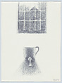 Study for Interior w/cup, spoon, & window, Robert Kipniss  American, Ballpoint pen