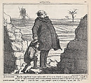 Mr. Prudhomme and young Adolph, from 'News of the Day,' published in Le Charivari, January 27, 1860, Honoré Daumier French, Lithograph on newsprint; first state of two (Delteil)