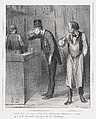 This one may look as unhappy as a rock, before I would give him a job, published in "Le Boulevard", Honoré Daumier  French, Lithograph; second state of three (Delteil)