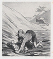 The ass and the two thieves, published in Souvenirs d'Artistes, Honoré Daumier  French, Lithograph; second state of four (Delteil)