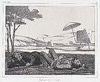 Landscape painters at work, published in Souvenirs d'Artistes, Honoré Daumier  French, Lithograph; second state of two (Delteil)