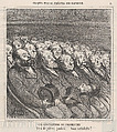 The front row spectators, from 'Theater sketches,' published in Le Charivari, April 9, 1864, Honoré Daumier French, Lithograph on newsprint; third state of three (Delteil)