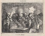 The politician's corner, from 'In the pub,' published in Le Charivari, January 5, 1864, Honoré Daumier  French, Lithograph on newsprint; second state of two (Delteil)