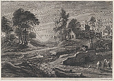 Landscape with Draw-Well, Cornelis Galle I  Netherlandish, Engraving