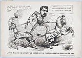 Little Mac, in His Great Two Horse Act, in the Presendential Canvass of 1864, Justin H. Howard American, Lithograph