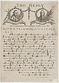 The Reply: A Complimentory [sic] Hieroglyphic Epistle from the Honorable Henry Laurens to Lord George Gordon, Henry Laurens  American, Etching