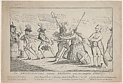 The Reconciliation Between Britannia and Her Daughter America, Thomas Colley British, Etching