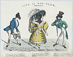 Life in New York. The Rivals, W. Harrison Isaacs British, Hand-colored lithograph
