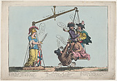 The Ballance [sic] of Power, R. S.  British, Etching, hand colored