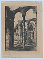Fountains Abbey, Yorkshire: Chapel of the Nine Altars, from "The Portfolio", Alfred-Louis Brunet-Debaines  French, Etching