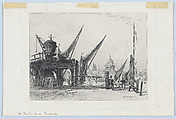 View of St. Paul's Cathedral, from Bankside, from "The Portfolio", Alfred-Louis Brunet-Debaines  French, Etching