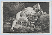 Study of Male Nude, Simon Charles Miger French, Engraving