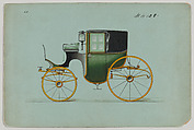 Design for Brougham, no. 4128, Brewster & Co. (American, New York), Pen and black ink, watercolor and gouache
