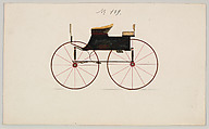 Dog Cart Phaeton #139, Brewster & Co.  American, Pen and black ink, watercolor and gouache with gum arabic and metallic ink