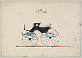 Dog Cart Phaeton #627, Brewster & Co.  American, Pen and black ink, watercolor and gouache with gum arabic