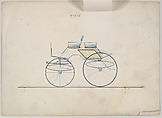 Dog Cart Phaeton #621, Brewster &amp; Co. (American, New York), Pen and black ink, watercolor and gouache