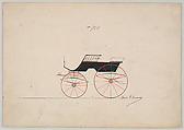 T-Cart (Phaeton) #755, Brewster & Co.  American, pen and black ink, watercolor and gouache