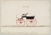 T-Cart Phaeton #1020, Brewster & Co.  American, Watercolor and ink