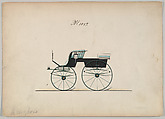 T-Cart Phaeton #1057, Brewster & Co.  American, Watercolor and  India ink and metallic ink