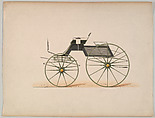 Phaeton, no top (unnumbered), Brewster & Co. American, Pen and black ink, watercolor, gum arabic (possibly hand colored illustration from a trade journal)