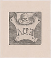 Impression from a name plate for Edward D. Adams, Alphonse Legros  French and British, Etching