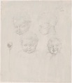 Sketch for Children's Heads, Alphonse Legros  French and British, Goldpoint