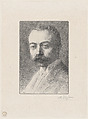 Portrait Head of Edward D. Adams, Alphonse Legros  French and British, Etching and drypoint; second state