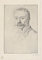 Portrait of Edward D. Adams from a Trial Plate, Alphonse Legros  French and British, Etching; first state