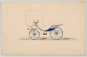 Stick Seat Phaeton (unnumbered), Brewster & Co. (American, New York), Pen and black ink, watercolor and gouache with gum arabic and metallic ink.