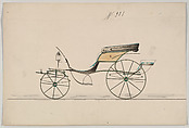 Phaeton #901, Brewster & Co.  American, Graphite, pen and black ink, watercolor and gouache with gum arabic and metallic ink