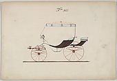 Parasol Top Phaeton #973, Brewster & Co. American, Pen and black ink, watercolor and gouache with gum arabic