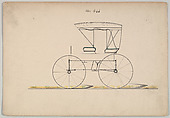 Extension Top Wagon #466, Brewster & Co. (American, New York), Pen and black ink, watercolor and gouache