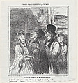 In front of Mr. Gustave Moreau's paintings, from 'Exhibition sketches,' published in Le Charivari, June 3, 1864, Honoré Daumier French, Lithograph on newsprint; second state of two (Delteil)