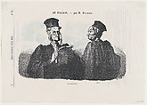 A slightly strained relationship, from 'At the court of justice,' published in Le Petit Journal pour Rire, March 3, 1866, Honoré Daumier  French, Lithograph on newsprint; third state of three (Delteil)