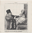 Oysters at 25 cents a dozen, horrible!... Even if you gave me 100 cents to eat half a dozen, I would not allow myself such an expense, from 'News of the day,' published in Le Charivari, March 23, 1866, Honoré Daumier French, Lithograph on newsprint; second state of three (Delteil)